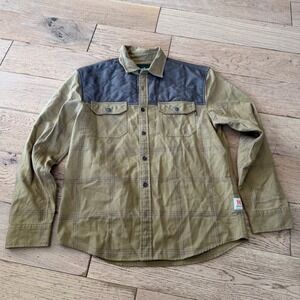 Howler Brothers Mens Medium Plaid Flannel Shirt Quilted Yoke Mustard (512)